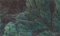 Fantastic weird lump of rock or tree bar in green emerald hues. Royalty Free Stock Photo