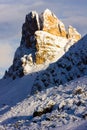 Fantastic winter mountains landscape near Passo Giau, Dolomites Alps, Italy Royalty Free Stock Photo