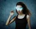 Fantastic Woman Using Virtual Glasses