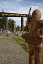 Fantastic wood carvings welcome the visitor to Chetwynd, BC