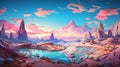A fantastical arid scenery with brilliant colors