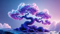 Fantastical Bonsai Tree with Twisted Trunk and Fractal-Like Patterns Royalty Free Stock Photo