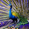 A fantastical combination of a peacock and a jellyfish, showcasing iridescent feathers and flowing tendrils2, Generative AI