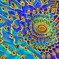 A fantastical combination of a snake and a peacock, with a long, iridescent tail and hypnotic patterns2, Generative AI