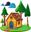 Fantastical fantasy dwarf house village art vector