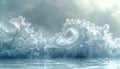 Fantastical frost patterns resembling surreal landscapes on a serene windowpane Royalty Free Stock Photo