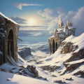 Fantastical Ruins: A Hyperrealistic Snow Scene Inspired By Byzantine Art