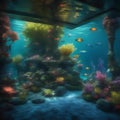 A fantastical underwater garden with glowing aquatic flora1