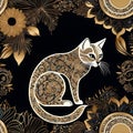 Fantastically beautiful gothic museum collection of tropical cat,