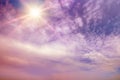 Fantastically beautiful sky in lilac tones Royalty Free Stock Photo