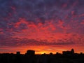 Fantastically colorful morning sky with clouds before sunrise