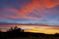 Fantastically colorful sky after sunset.