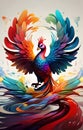 fantastically colorful phoenix