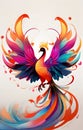 fantastically colorful phoenix