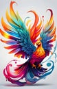 fantastically colorful phoenix Royalty Free Stock Photo