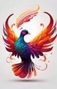 fantastically colorful phoenix Royalty Free Stock Photo