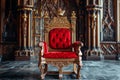 Fantastically throne of power of king or queen in throne room Royalty Free Stock Photo
