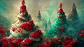 Fantasy abstract Christmas winter festive composition.