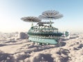 Fantasy airship above the clouds