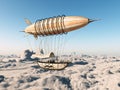Fantasy airship over the clouds