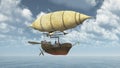 Fantasy airship over the sea