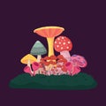Fantasy alien mushroom composition. Fantastic concept art for decorative design.