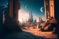 Fantasy alien planet. 3D rendering. Computer generated image. Royalty Free Stock Photo