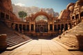 Fantasy amphitheater at sunny time in Greece, Italy.