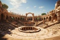 Fantasy amphitheater at sunny time in Greece, Italy.