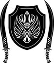Fantasy arabian shield and swords Royalty Free Stock Photo