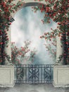 Fantasy arch with rose vines Royalty Free Stock Photo