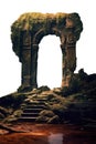 Fantasy arched columns. Transparent PNG. Fantasy portal. Royalty Free Stock Photo