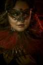 Fantasy art, sensual woman with venetian mask, cabaret Royalty Free Stock Photo