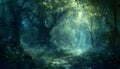 fantasy background describing a dreamlike forest Royalty Free Stock Photo