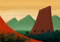 Fantasy background scenery. Original digital illustration