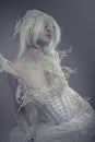 Fantasy. Beautiful Model With Long White Hair
