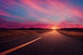 Fantasy beautiful road in colorful sunshine abstract background. Dramatic mysterious fairytale scene with highway under