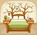 Fantasy bedroom interior. Vector illustration. Royalty Free Stock Photo
