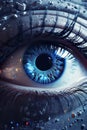 fantasy blue god eye, mystery iris macro Royalty Free Stock Photo