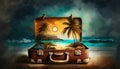 fantasy briefcase with holiday motif Royalty Free Stock Photo