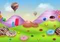 Fantasy candyland with dessrts and sweets Royalty Free Stock Photo