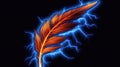 a fantasy cartoon inspired neon lighted flash feather, ai generated image