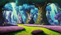 Fantasy Castle city anime art of magestic fortess in fairy land royal background ai generated