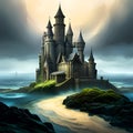 Fantasy castle created by ai technology