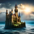 Fantasy castle created by ai technology