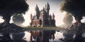 Fantasy Castle Wallpaper mystical medieval kingdom Generative AI