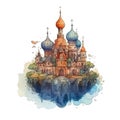 fantasy castles set, fairytale isolated castle or palace with towers, medieval fort or fortress. Fairy tale kingdom