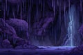 Fantasy cave with stalactites and icicles