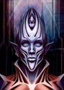 Fantasy character close up, alien, space elf, humanoid with big eye