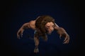 Fantasy character Humanoid Lion in epic pose - 3D render